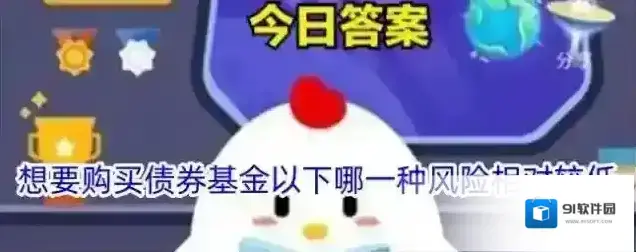 想要购买债券基金以下哪一种风险相对较低