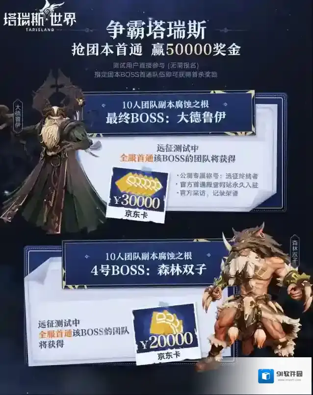 塔瑞斯世界boss日程预告！首杀奖金角逐开启