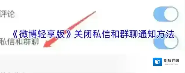 《微博轻享版》关闭私信和群聊通知方法