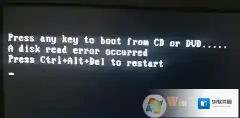 Win7开机的时候蓝屏显示disk read error怎么办？