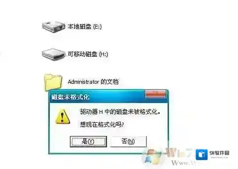 Win7 U盘总提示未格式化却格式化不了怎么解决？