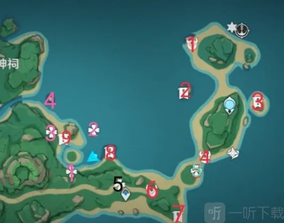 原神2.2鹤观岛全宝箱收集攻略 原神2.2版本雷神瞳位置一览