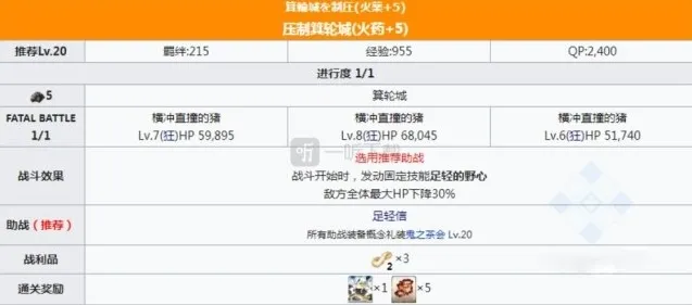 命运冠位指定通关