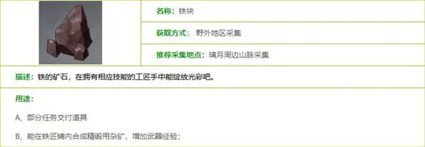 《世界之外》铁块采集地点分布