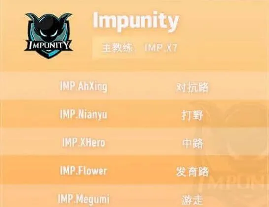 《王者荣耀》IMP战队成员完整汇总