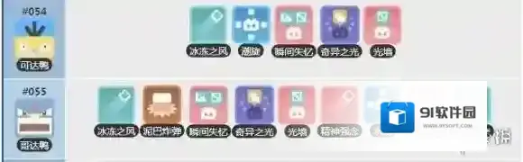 宝可梦探险寻宝可达鸭技能列表 哥达鸭技能介绍