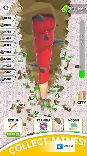 铅笔挖掘建造城市矿石