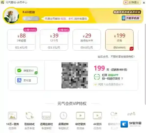 元气桌面付费