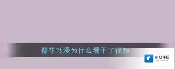 《樱花动漫》视频无法观看解决办法